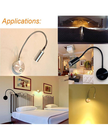Luz de Lectura LED de Pared Wefond 3W Flexible Negra