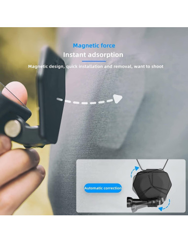 Soporte Magnético para Pecho Rugvis para Cámara de Acción 119g