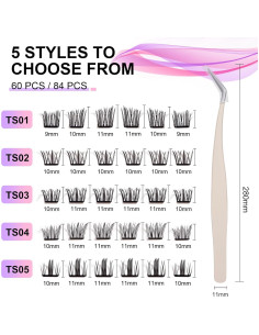 Kit de Pestañas Autoadhesivas FYB TS01 - 60 Pcs, Fácil Aplicación 2