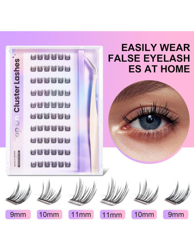 Kit de Pestañas Autoadhesivas FYB TS01 - 60 Pcs, Fácil Aplicación