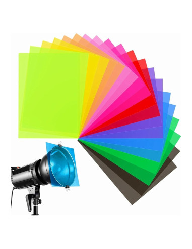 20 Filtros de Gel de Color Antfees 29.7 x 21 cm para Iluminación