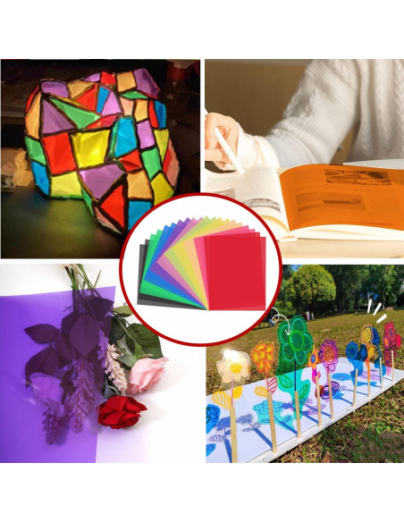 20 Filtros de Gel de Color Antfees 29.7 x 21 cm para Iluminación