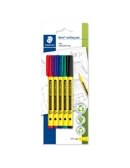 Bolígrafo de Caligrafía STAEDTLER Noris 307-S BK5 - 5 Colores