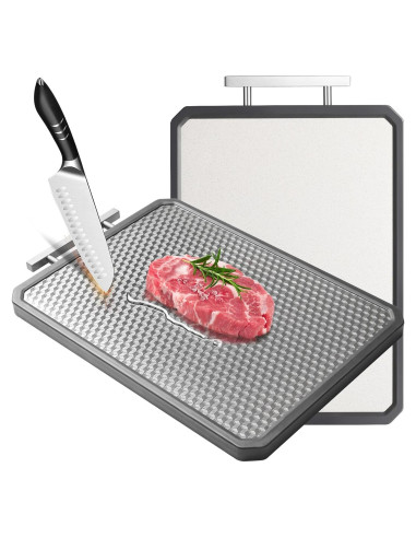 Tabla de Cortar Doble Cara TCHZA Acero Inoxidable 41.66x27.94cm