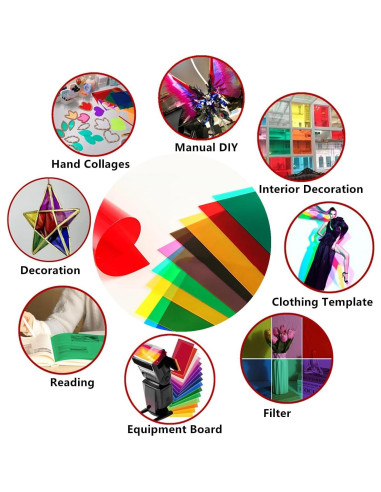 20 Filtros de Gel de Color Antfees 29.7 x 21 cm para Iluminación