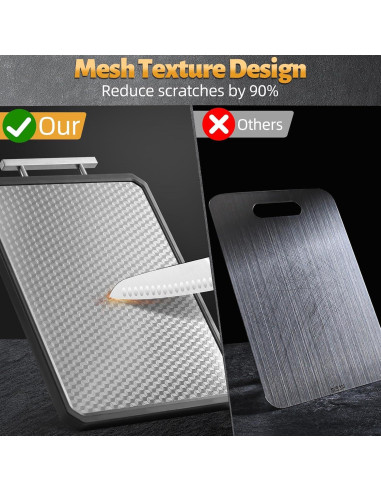 Tabla de Cortar Doble Cara TCHZA Acero Inoxidable 41.66x27.94cm