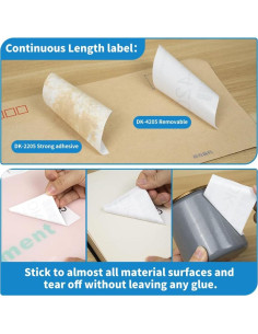 Etiquetas continuas MarkDomain DK-4205, 5 Rollos 62mm x 30.48m 2