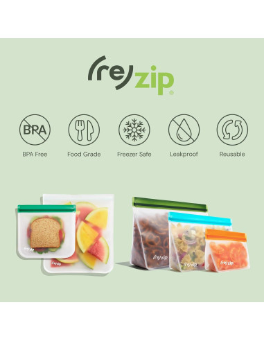 Bolsas Reutilizables de Pie re)zip 5 Pack 1 Taza Sin BPA