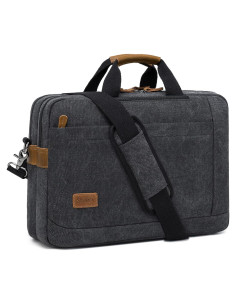 Mochila Convertible para Laptop 17.3" Lona Negra Hombres