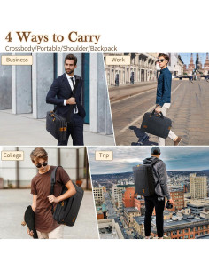 Mochila Convertible para Laptop 17.3" Lona Negra Hombres 2