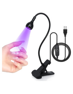 Lámpara UV 3W Bdjso Cuello de Ganso Negra para Uñas Gel