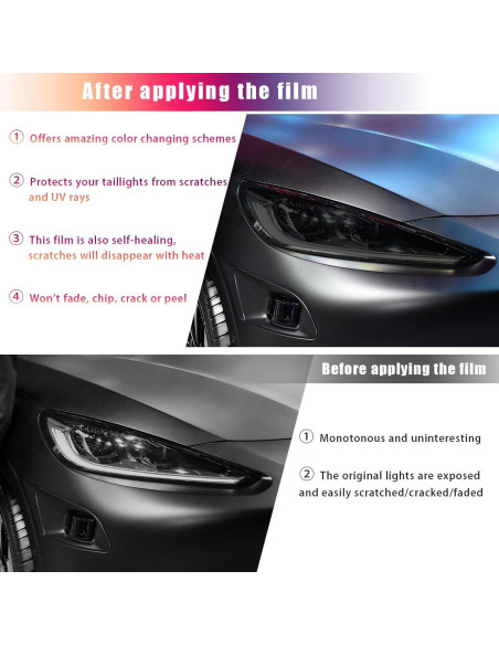 Película Vinílica para Faros de Automóvil Sylvil 30.48x121.92cm Negro