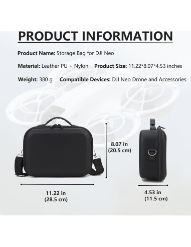Funda de Transporte Flyekist para DJI Neo - Negra, Resistente y Portátil