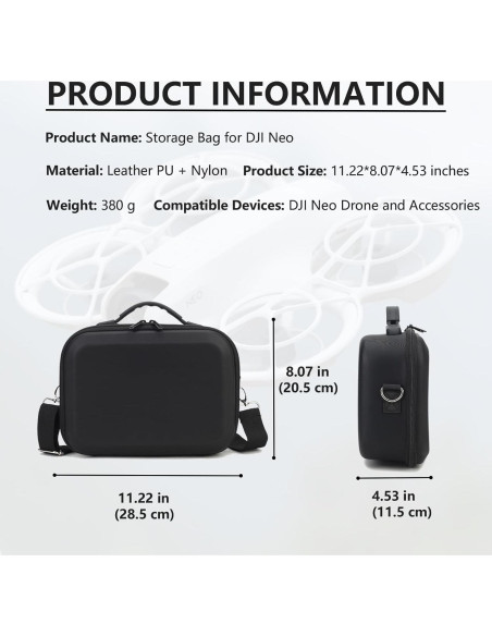 Funda de Transporte Flyekist para DJI Neo - Negra, Resistente y Portátil
