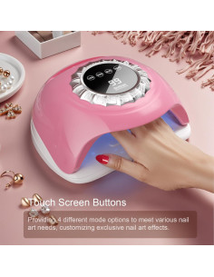 Lámpara de Uñas UV LED LVAINIT Rosa - Secador Rápido 19.3x22.4cm 2