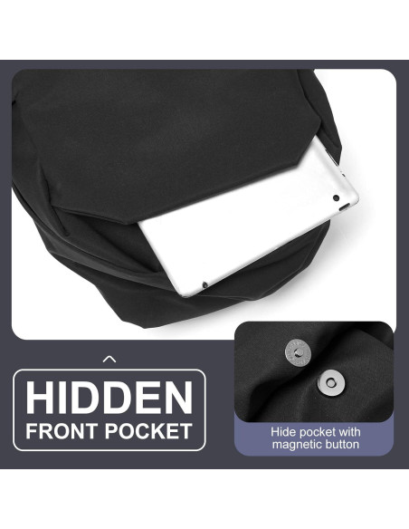 Mochila Escolar Grande Coofay Negra Impermeable 17L