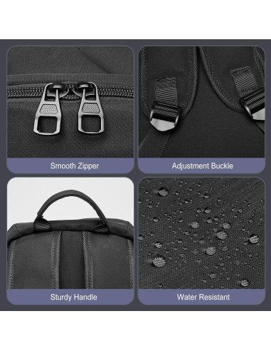 Mochila Escolar Grande Coofay Negra Impermeable 17L