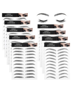 Stickers de Tatuajes de Cejas Blulu 9 Hojas 4D Impermeables