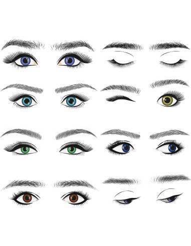 Stickers de Tatuajes de Cejas Blulu 9 Hojas 4D Impermeables