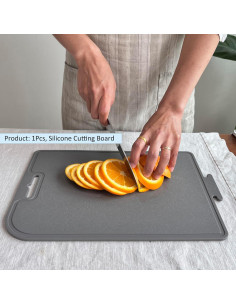 Tabla de Cortar de Silicona Plegable CozyMomDeco 36.5x24.6cm Gris 2