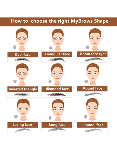 Stickers de Tatuajes de Cejas Blulu 9 Hojas 4D Impermeables