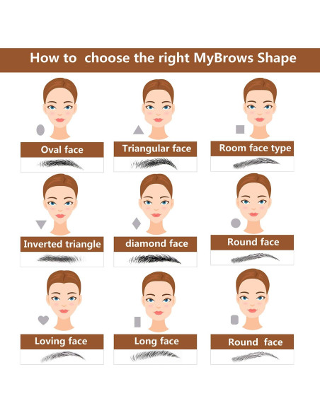 Stickers de Tatuajes de Cejas Blulu 9 Hojas 4D Impermeables