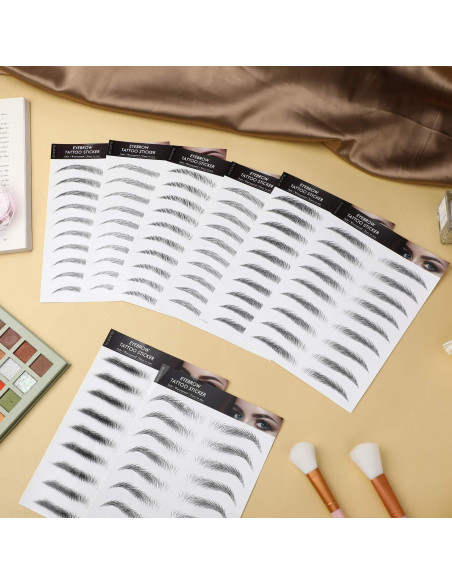 Stickers de Tatuajes de Cejas Blulu 9 Hojas 4D Impermeables