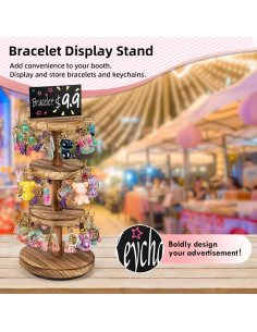 Soporte Giratorio para Pulseras Pinzoveco de Madera 3 Niveles 2