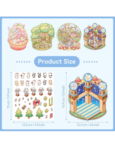 Stickers 3D DIY PRSTINCOL para Manualidades - 4 Sets Coloridos