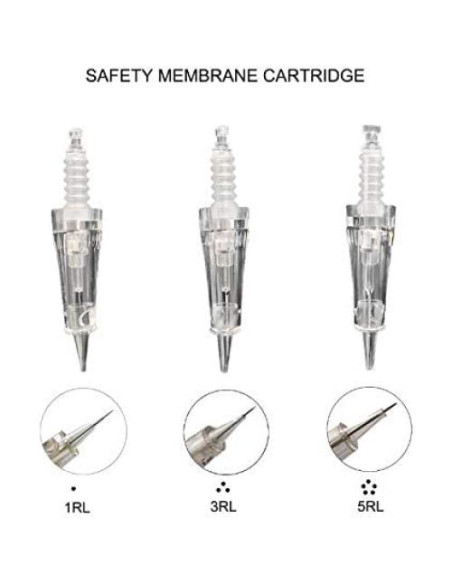 Cartuchos de Aguja 1RL Mellie Microblading con Membrana 10 PCS