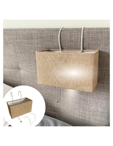 Lámpara de Lectura Colgante Evelots Beige con 2 Ganchos