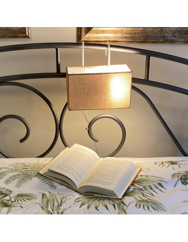 Lámpara de Lectura Colgante Evelots Beige con 2 Ganchos