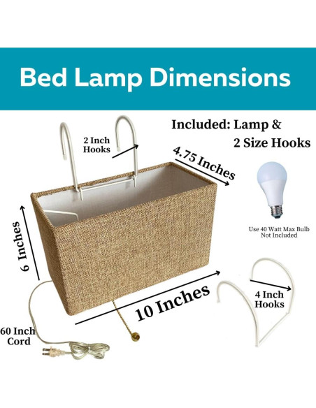 Lámpara de Lectura Colgante Evelots Beige con 2 Ganchos