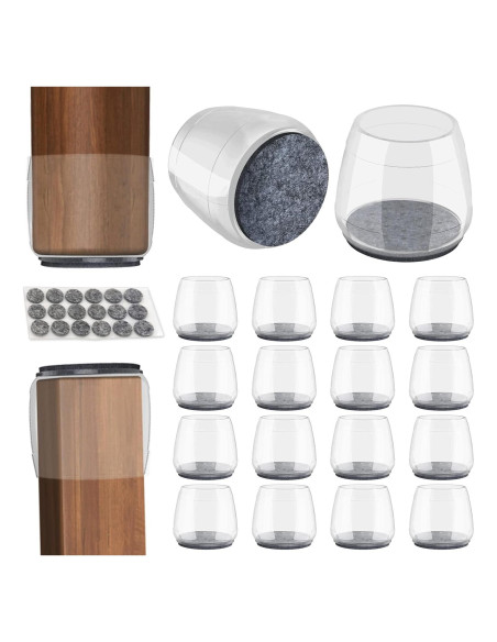 16 Protectores Transparentes para Patas de Sillas JLKDQ Antideslizantes