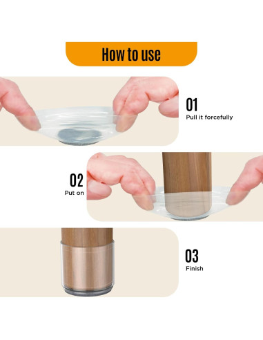 16 Protectores Transparentes para Patas de Sillas JLKDQ Antideslizantes