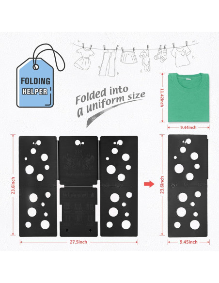 Tablero Doblador de Camisetas BoxLegend V5 - Plástico Negro