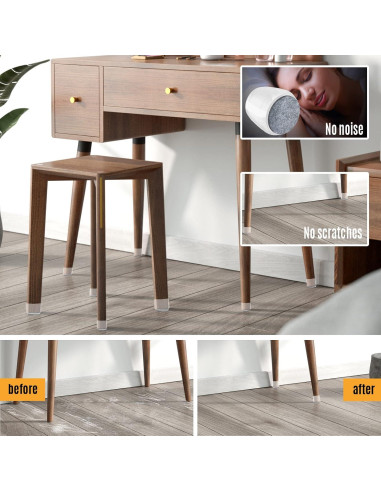 16 Protectores Transparentes para Patas de Sillas JLKDQ Antideslizantes