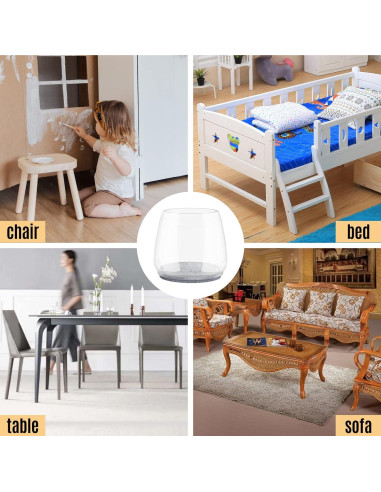 16 Protectores Transparentes para Patas de Sillas JLKDQ Antideslizantes