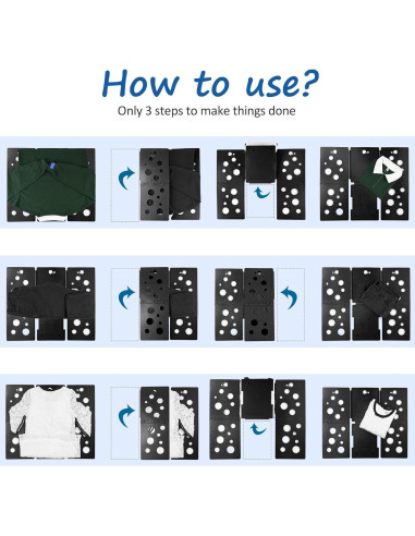 Tablero Doblador de Camisetas BoxLegend V5 - Plástico Negro