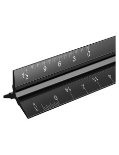 Regla Triangular de Aluminio Jotyua 30.48 cm Grabado Láser