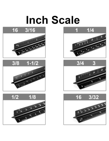 Regla Triangular de Aluminio Jotyua 30.48 cm Grabado Láser