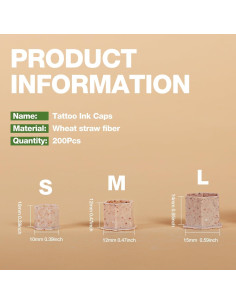 Tazas de Tinta para Tatuajes INKin 10mm Biodegradables 200Pcs 2