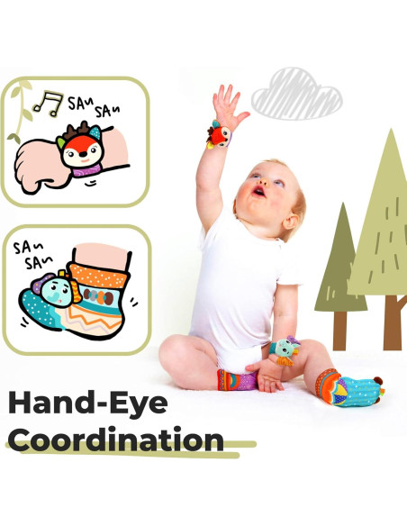 Sonajeros para Bebés Koty Elefante y Ciervo 0-6 meses