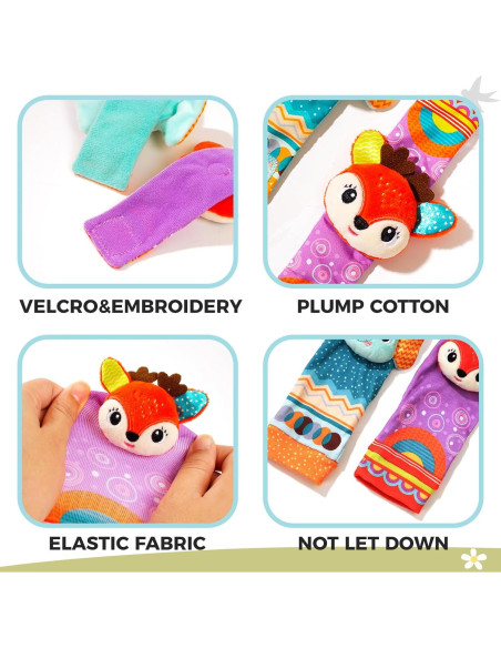 Sonajeros para Bebés Koty Elefante y Ciervo 0-6 meses