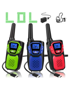 Walkie Talkies Recargables Topsung M920, 3 Paquete, Largo Alcance