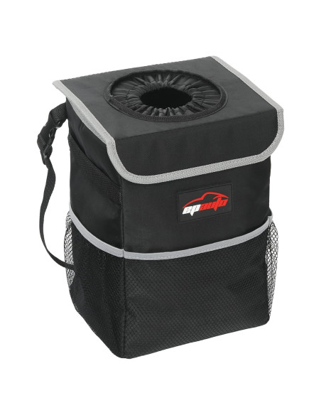 Basurero de Coche EPAuto Impermeable 9.46L Negro con Tapa