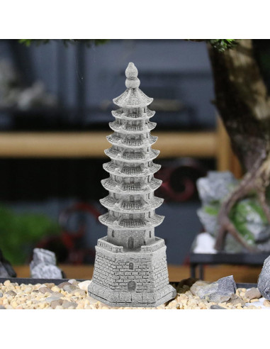 3PCS Esculturas de Pagoda Zen Saihisday para Jardín 10.5cm