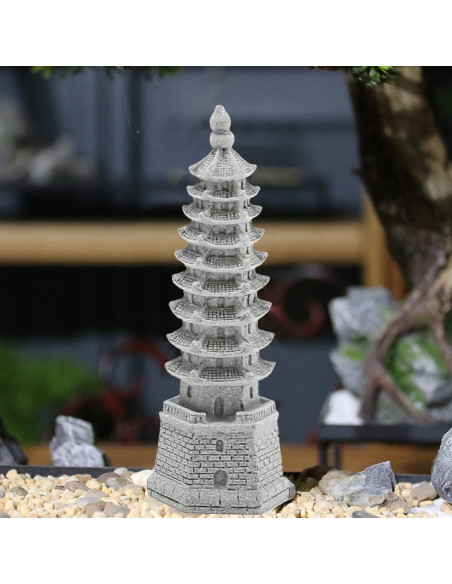 3PCS Esculturas de Pagoda Zen Saihisday para Jardín 10.5cm