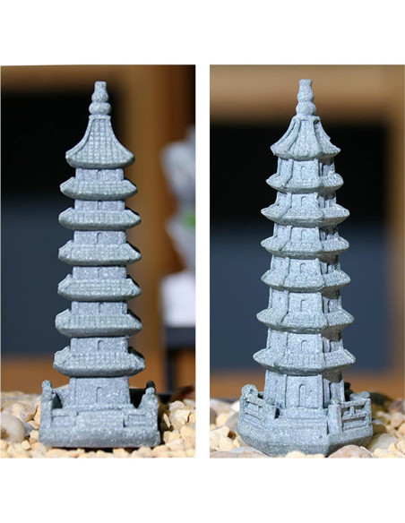 3PCS Esculturas de Pagoda Zen Saihisday para Jardín 10.5cm