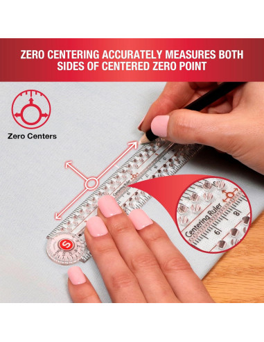 Regla Plegable SINGER 30 cm con Marcado de Precisión y Centro Cero